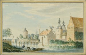 Complejo del castillo junto a un río de Unbekannt Unbekannt